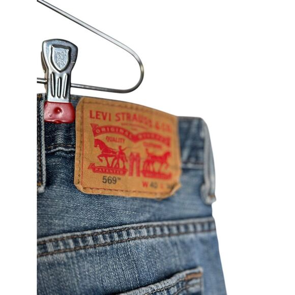 Levi's 569 Men's Jeans Loose Straight Fit Classic Hi-Rise Pants Denim Blue Sz.40 - Picture 6 of 12